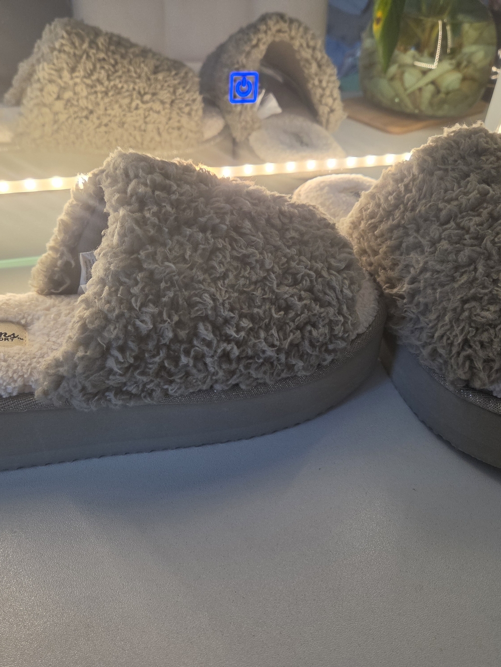 Cozy Plush Slide Sandals for Women - Taupe